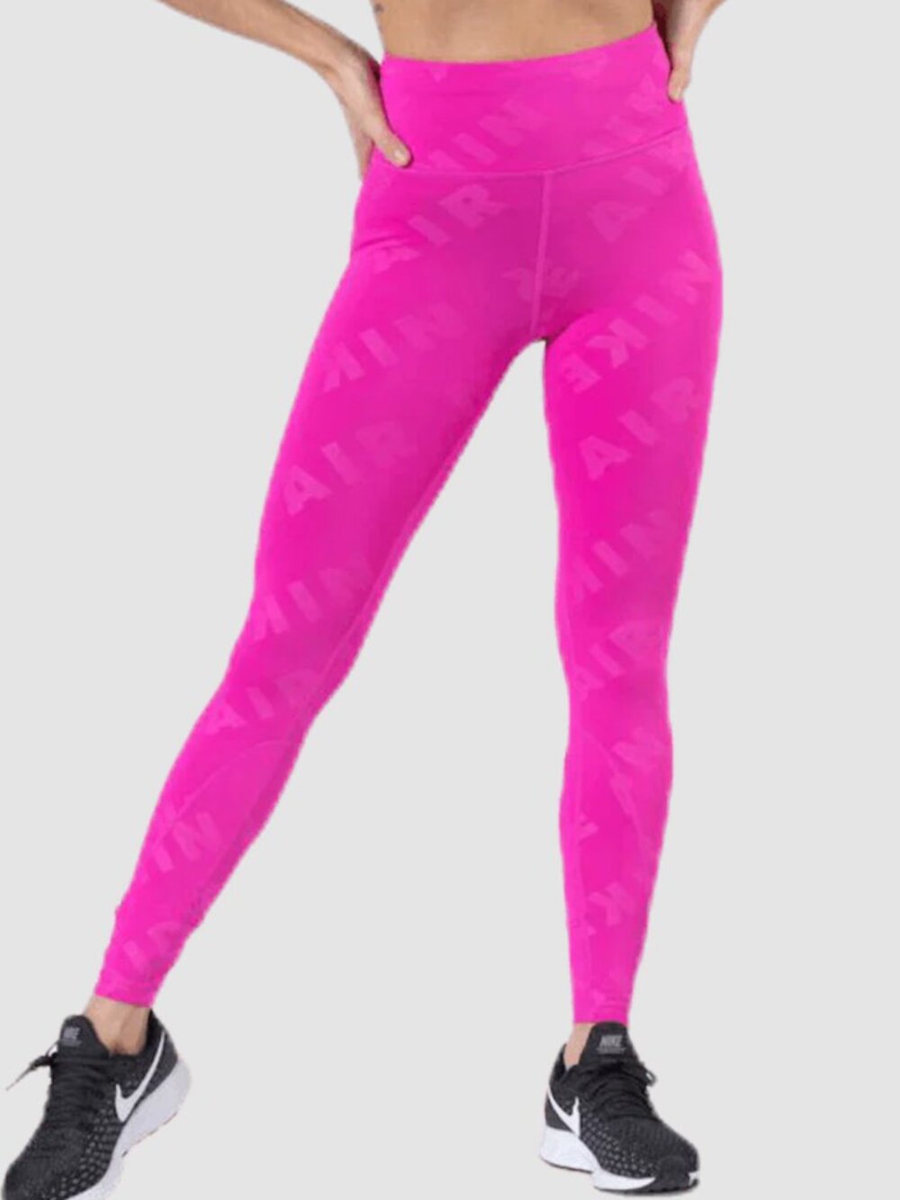 Nike Air Hot Pink Dri-Fit Running Tights L High-Rise Graphic Vibrant Barbiecore